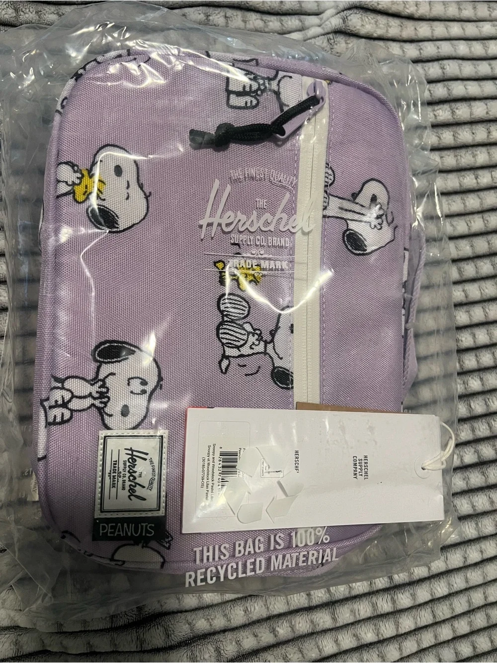 Herschel Supply Company Lavender Peanuts Snoopy & Woodstock Cosmetic Pouch